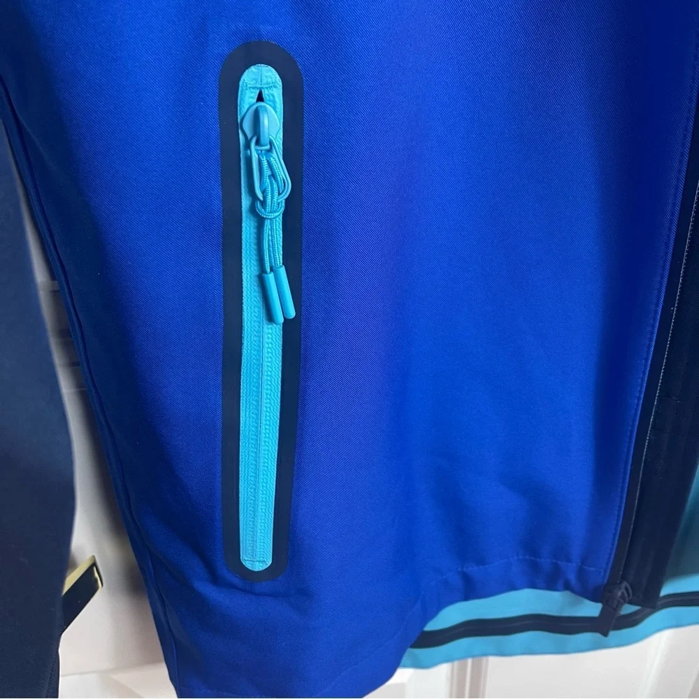 All In Motion Boy's Hooded Windbreaker Jacket Wind & Water Repellent Blue.